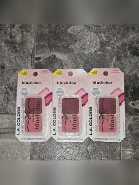 3 x L.A. Colors Powder Blush Duo in C37659 Vintage Rose 0.134oz BNIB